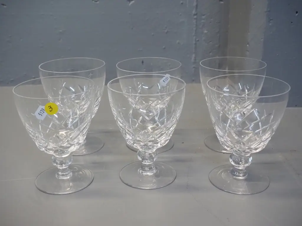 set of 6 Stuart cut crystal goblets H-120 Image 1++