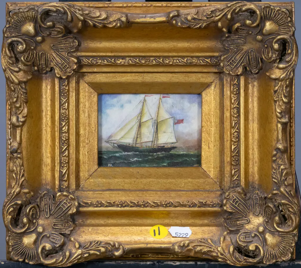 gilt framed print - sailing ship H-60 W-80 Image 1++