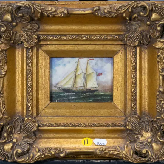 gilt framed print - sailing ship H-60 W-80