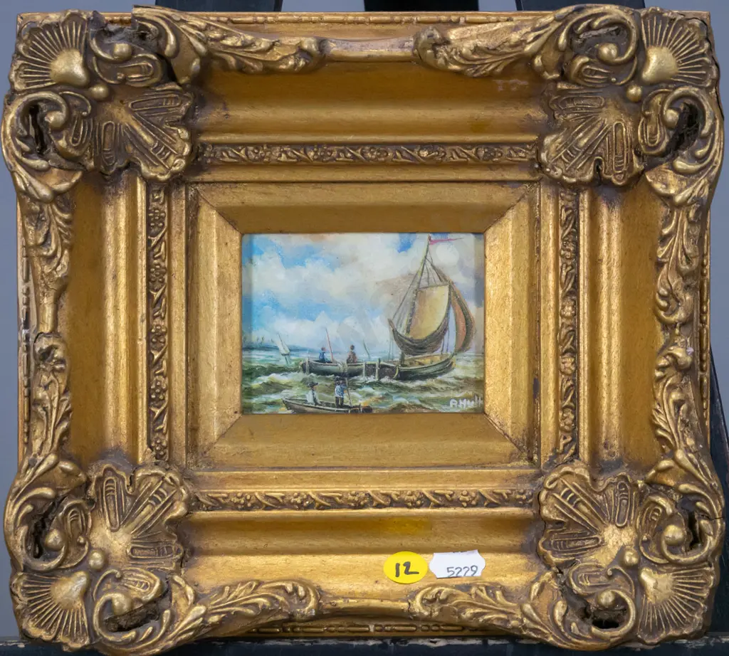 gilt framed print - sailing ship H-60 W-80 Image 1++