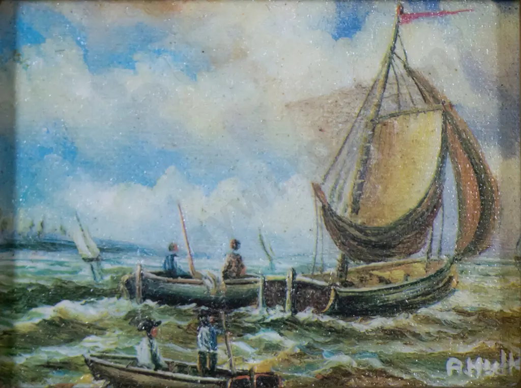 gilt framed print - sailing ship H-60 W-80 Image 1++