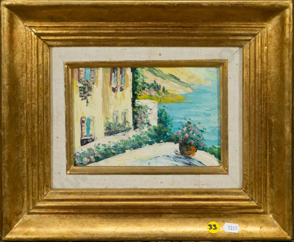 gilt framed oil -  sea view H-120 W-170 Image 1++