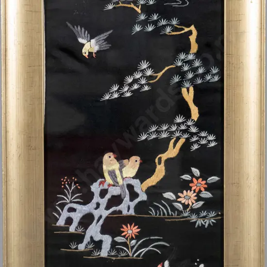 framed Asian needlework H-500 W-180