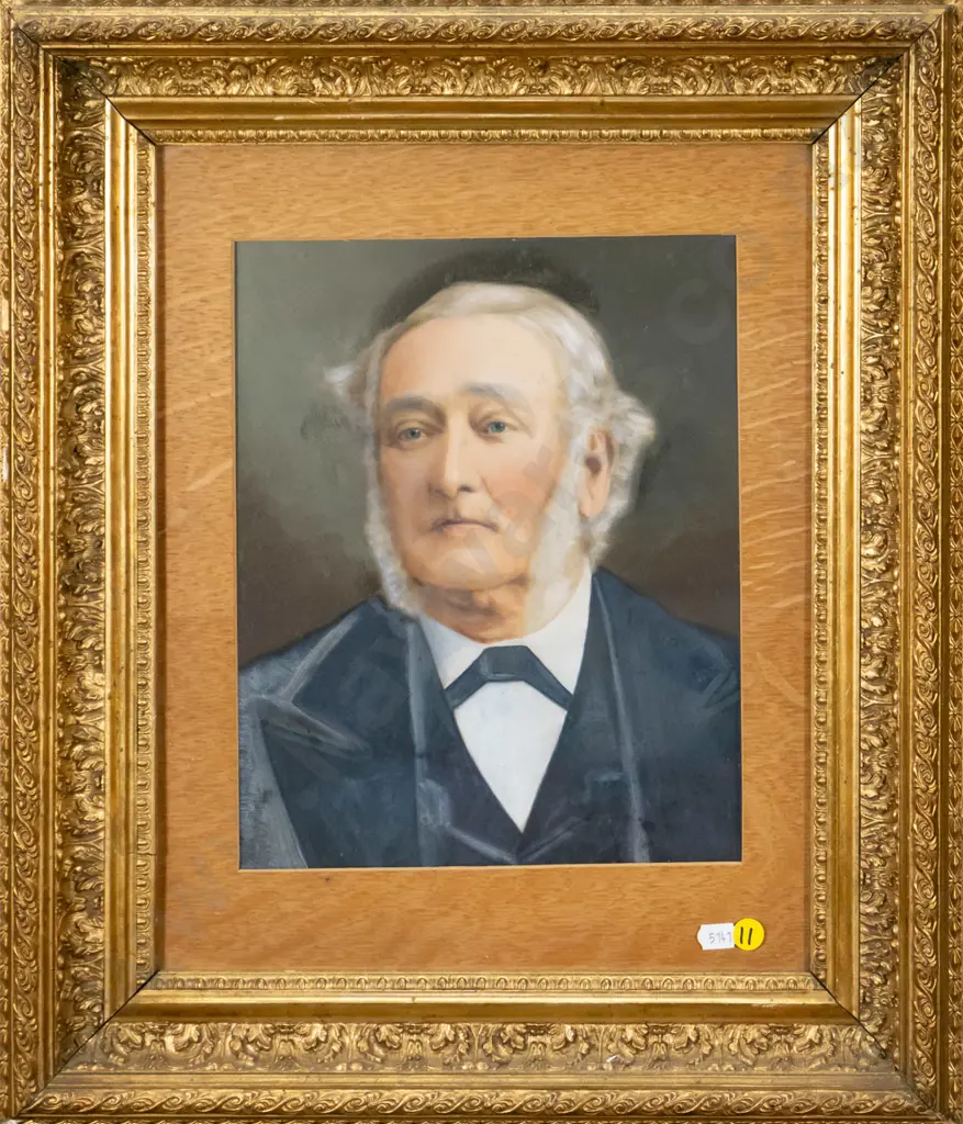 framed vintage hand coloured photograph - portrait H-270 W-220 Image 1++