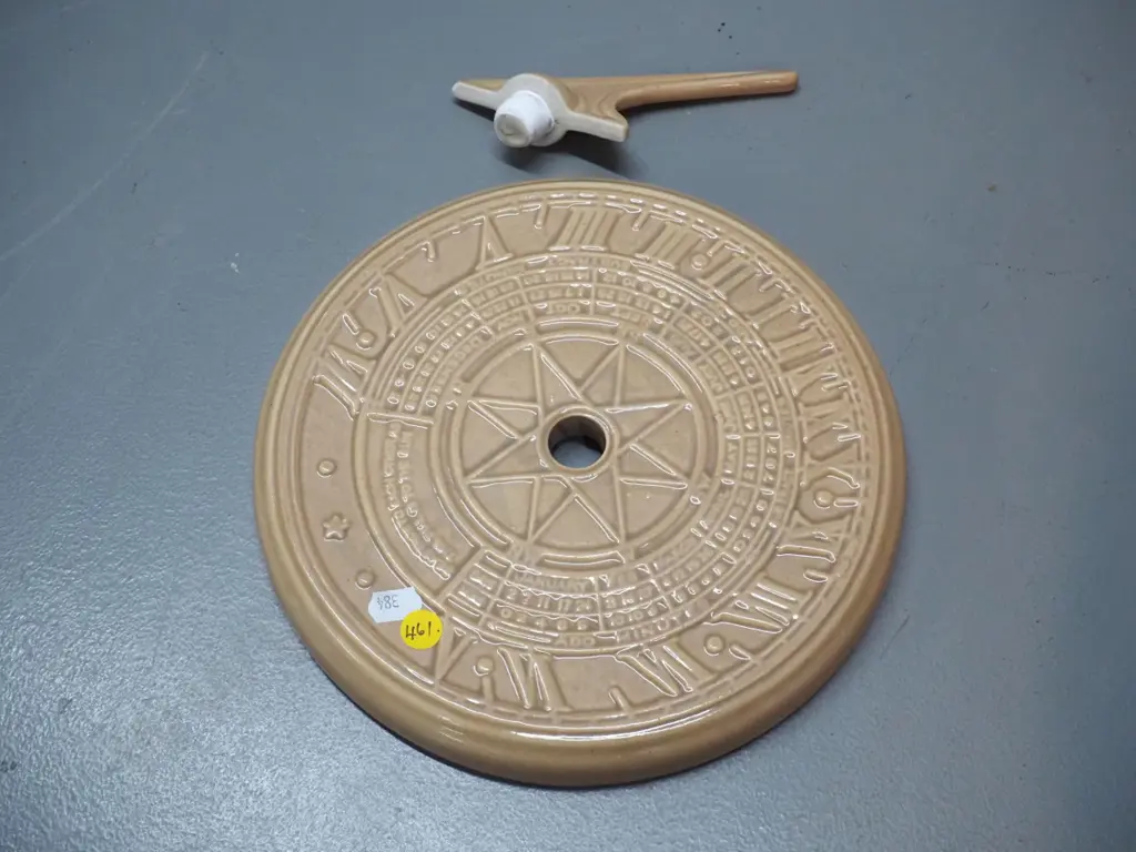 porcelain sundial - hard to read make'rs mark - made in Australia, pointer is not attached D-230 Image 1++