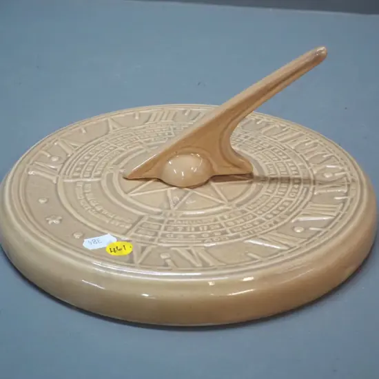 porcelain sundial - hard to read make'rs mark - made in Australia, pointer is not attached D-230