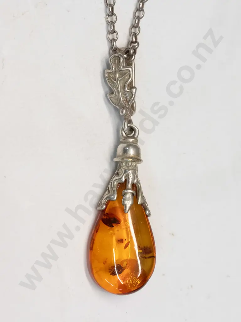 amber necklace chain stamped 925 Image 1++