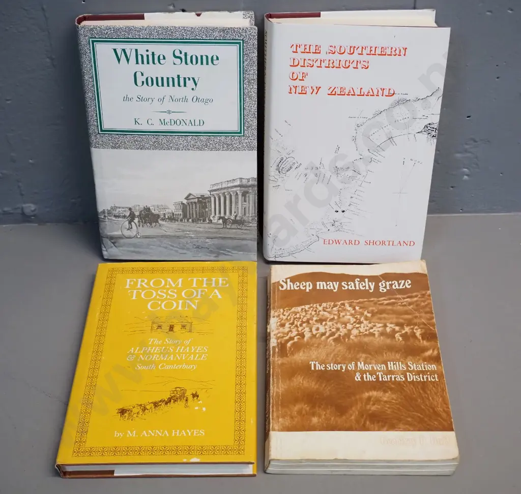4 books - South Canterbury, North Otago, Edward Shortland Southern Districts, sheep stations etc. Image 1++