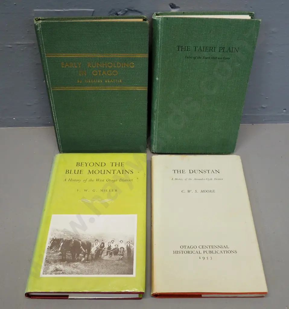 4 books - West Otago, Dunstan, Taieri Plain, Early Runholding in Otago Image 1++