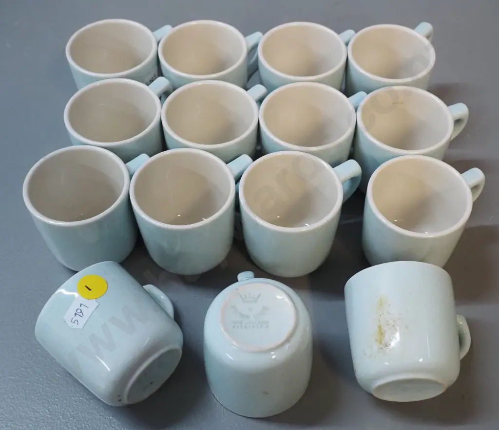 15 aqua colour Crown Lynn espresso cups, no saucers Image 1++