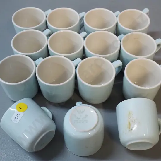 15 aqua colour Crown Lynn espresso cups, no saucers