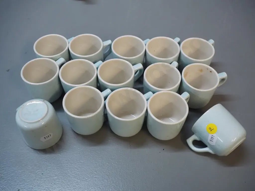 15 aqua colour Crown Lynn espresso cups, no saucers Image 1++