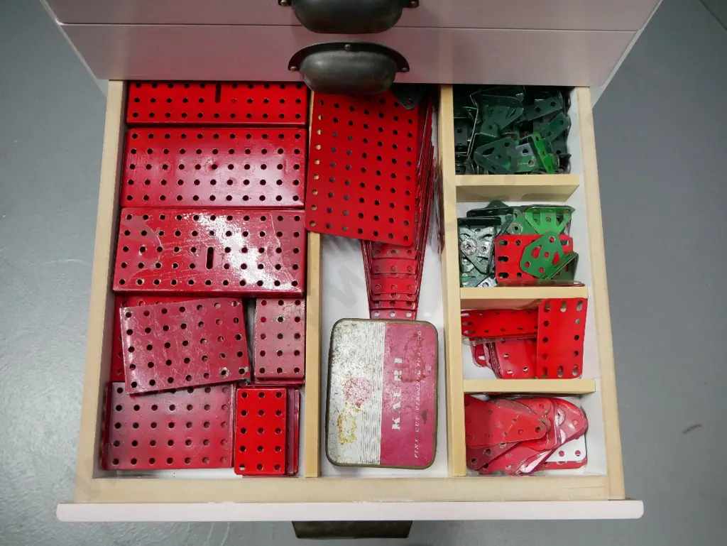 large Meccano collection including 6-drawer chest w/fitted drawers, multiple sets, original boxes & booklets H560 Image 1++