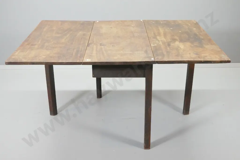 early Cuban antique mahogany drop-leaf supper table - some chips around hinges, polish needs work H700 W925 L1320 open Image 1++