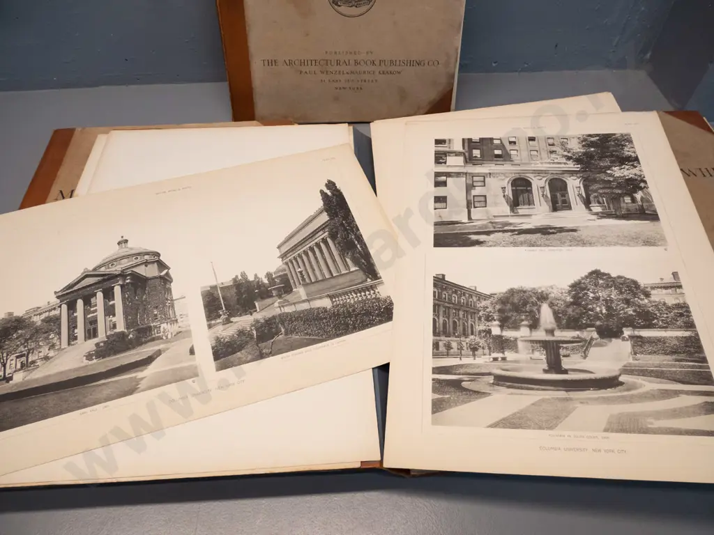 large 4-volume folio of architectural plans and photos- McKim, Mead & White 1879-1915, plus 2 large drawings Image 1++