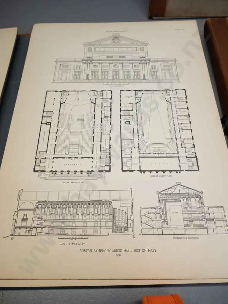 large 4-volume folio of architectural plans and photos- McKim, Mead & White 1879-1915, plus 2 large drawings Image 1++