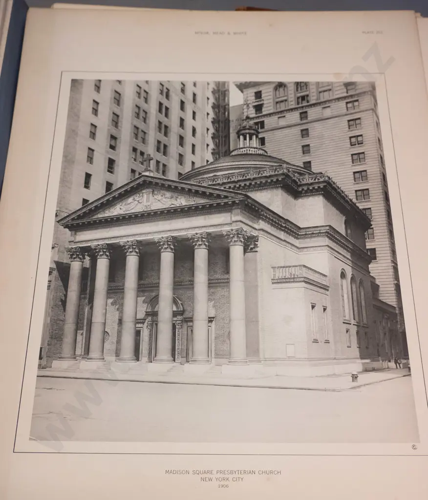 large 4-volume folio of architectural plans and photos- McKim, Mead & White 1879-1915, plus 2 large drawings Image 1++