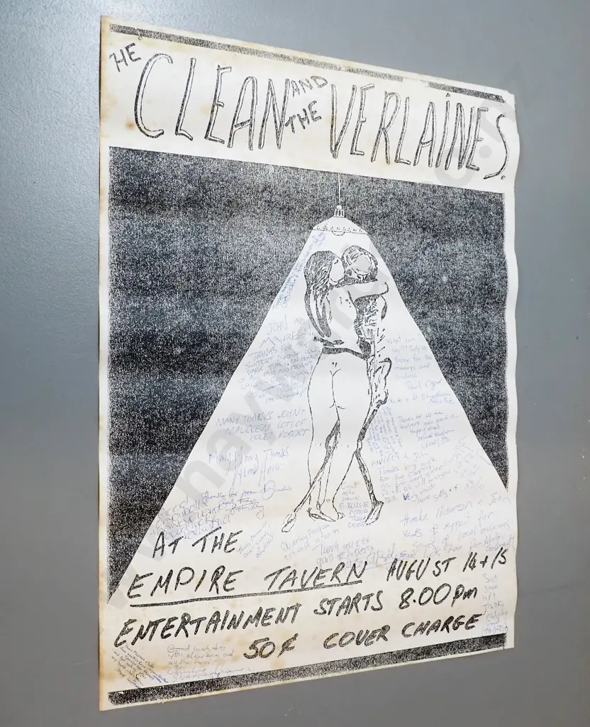 music poster for Verlaines & The Clean Empire Tavern, signed by Graeme Downs, David Kilgour, Martin Phillipps and other Image 1++