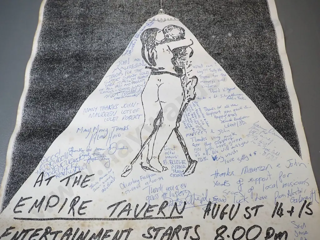 music poster for Verlaines & The Clean Empire Tavern, signed by Graeme Downs, David Kilgour, Martin Phillipps and other Image 1++