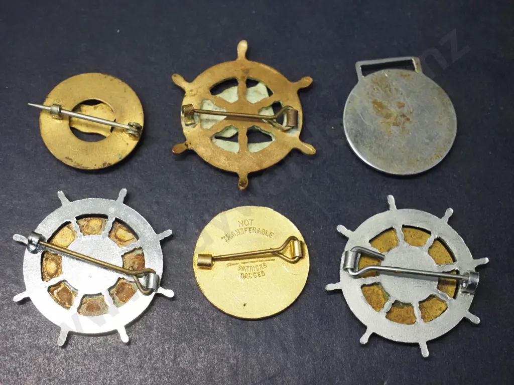 assorted enamel naval or shipping badges - Rangitoto, Mataroa, Corinthic, Capetown Castle, Kanimbla etc. Image 1++