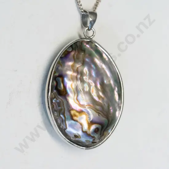 paua shell necklace chain stamped 925
