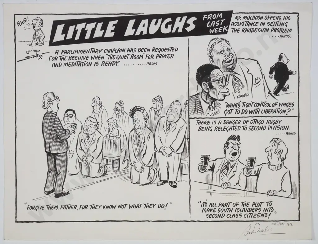 unframed signed Sid Scales cartoon - ODT Oct 1 1979 H-280 W-350 Image 1++