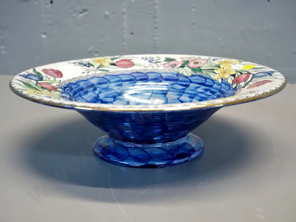 Maling Springtime large thumbprint blue bowl D-270 Image 1++