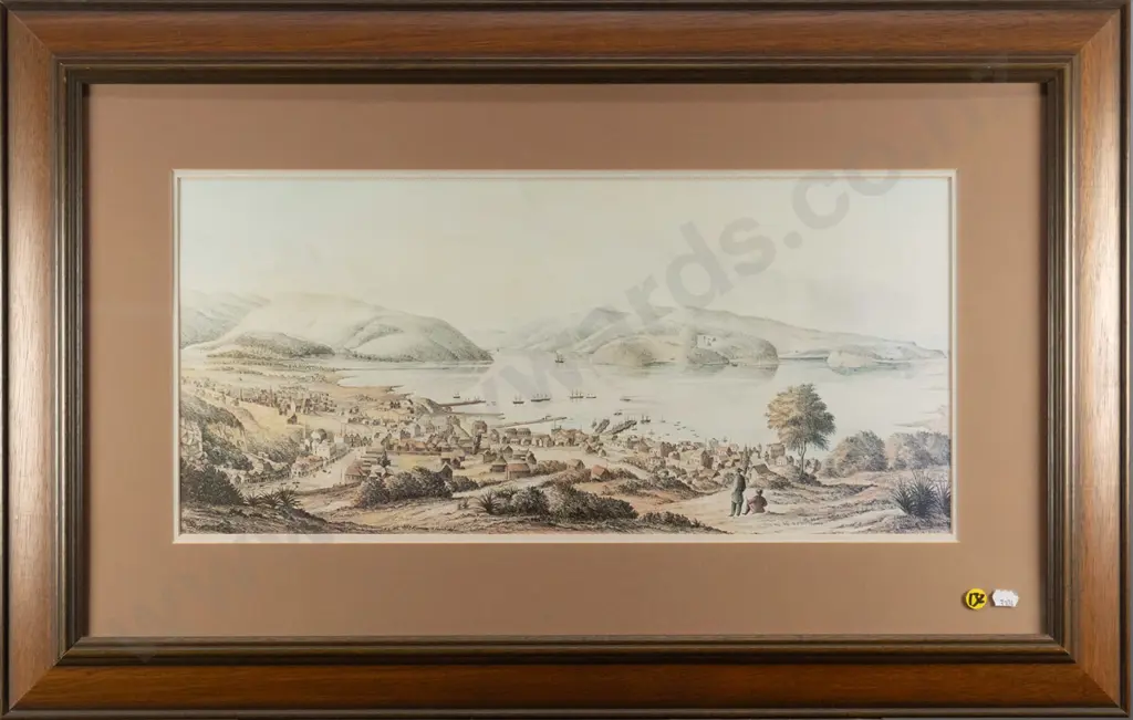 framed historic print - Dunedin 1864  H-250 W-545 Image 1++