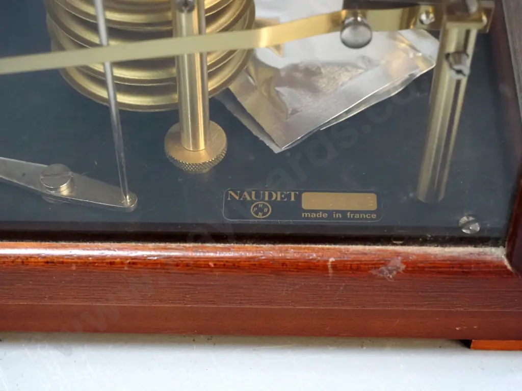 wood-cased barograph - marked Naudet France H-170 L-300 W-145 Image 1++