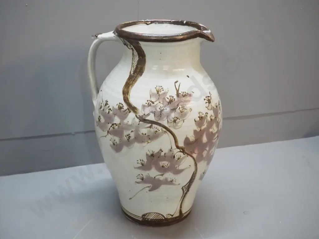 large studio pottery jug shaped vase H-460, no maker's marks Image 1++