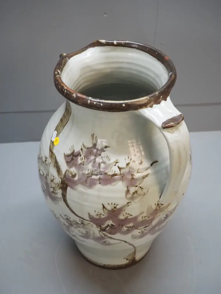 large studio pottery jug shaped vase H-460, no maker's marks Image 1++