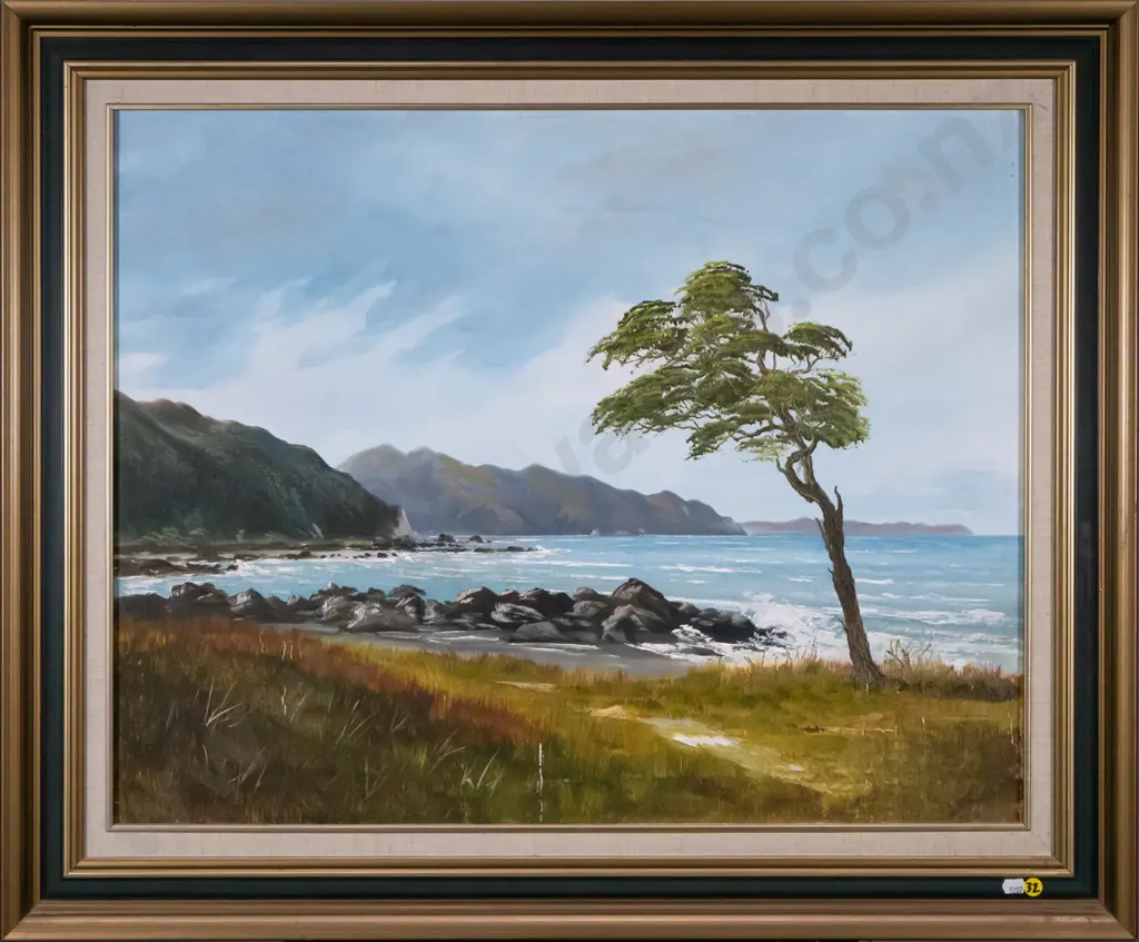 Michael Finnerty '88 - framed oil "Kaikoura Coast" H-550 W-700 Image 1++