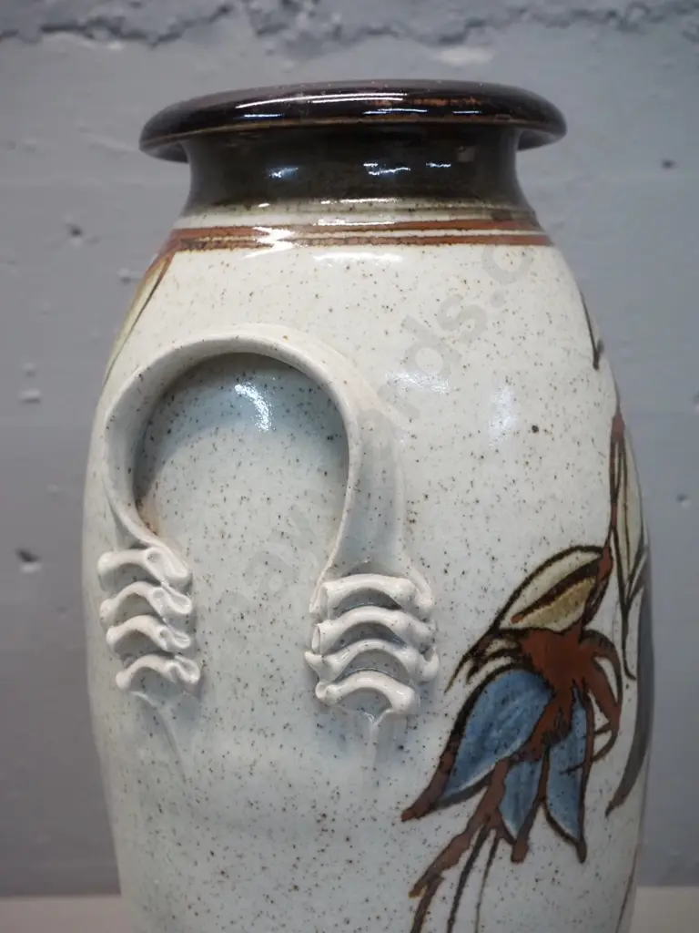 studio pottery vase - Bruce Lissant - Clayton Potteries NZ on label. H-450 Image 1++