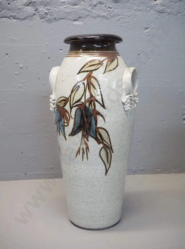 studio pottery vase - Bruce Lissant - Clayton Potteries NZ on label. H-450 Image 1++