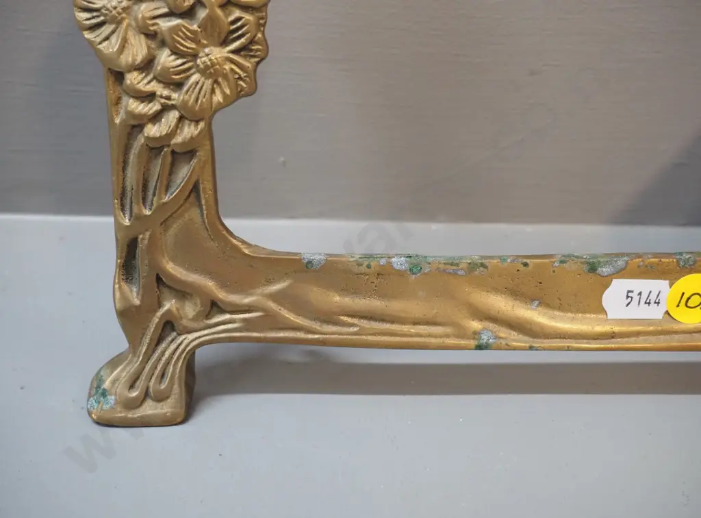 art nouveau style cast brass picture frame with relief figure - no glass or back-stand - some verdigris H300 W240 Image 1++