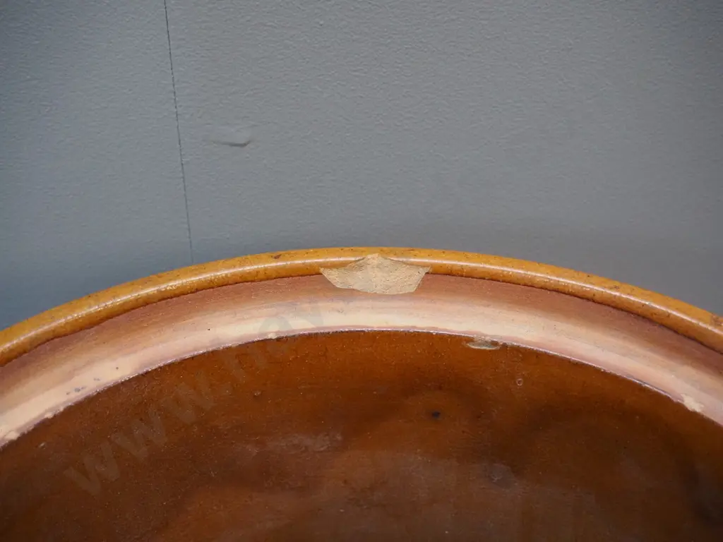 large Luke Adams Sydenham stoneware storage jar, no lid, has chip to rim, spots of glaze loss on sides H-290 D-300 Image 1++