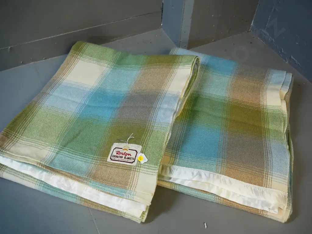 2 matching Roslyn Coronation wool blankets Image 1++