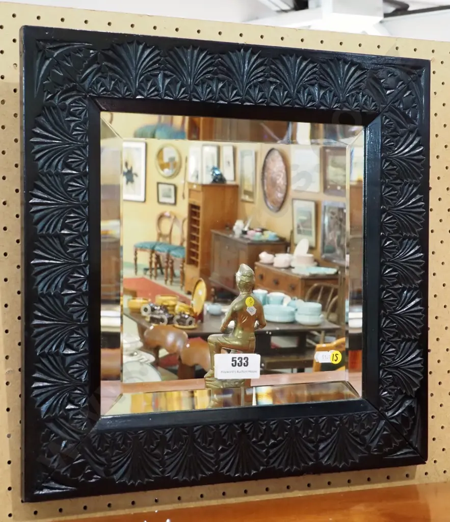 framed bevelled edge wall mirror H-460 W-460 Image 1++