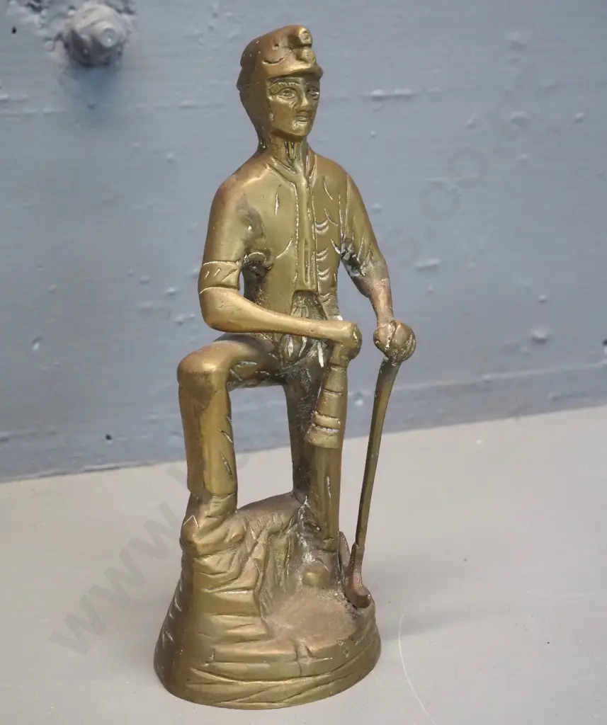 cast brass figure of a miner H-220 Image 1++