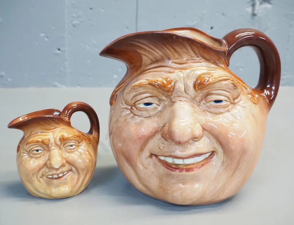 2 Royal Doulton John Barleycorn Old Lad character jugs - larger is H-160 Image 1++