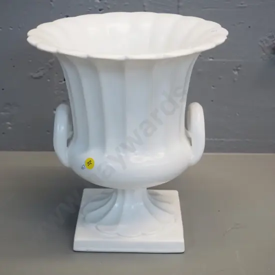 large handled urn shape vase - marked England, has chip to corner of base, some stains/crazing inside H270 D-240