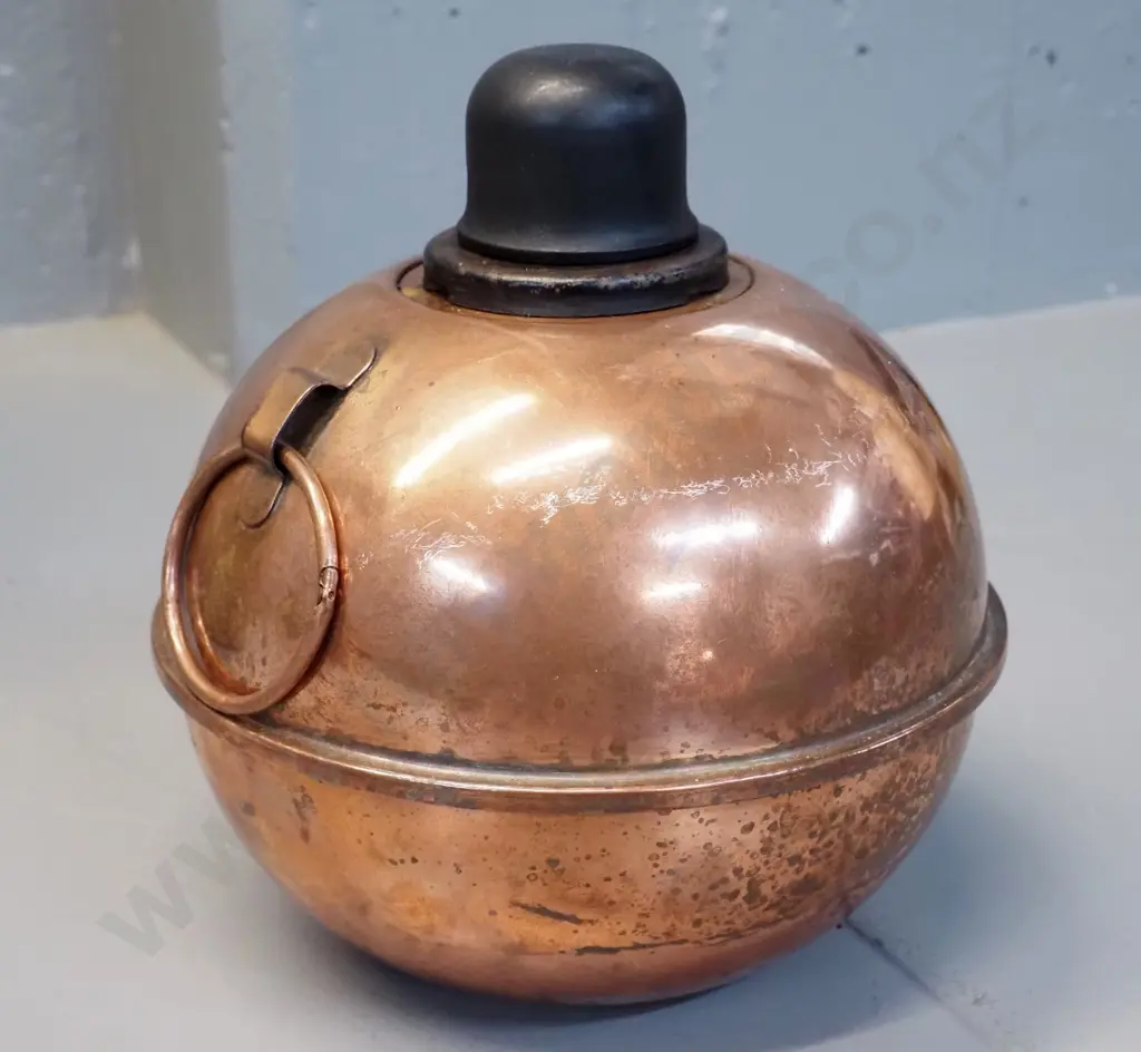 vintage weighted copper burner or lamp base with cast iron fittings H-210 Diameter 200 Image 1++