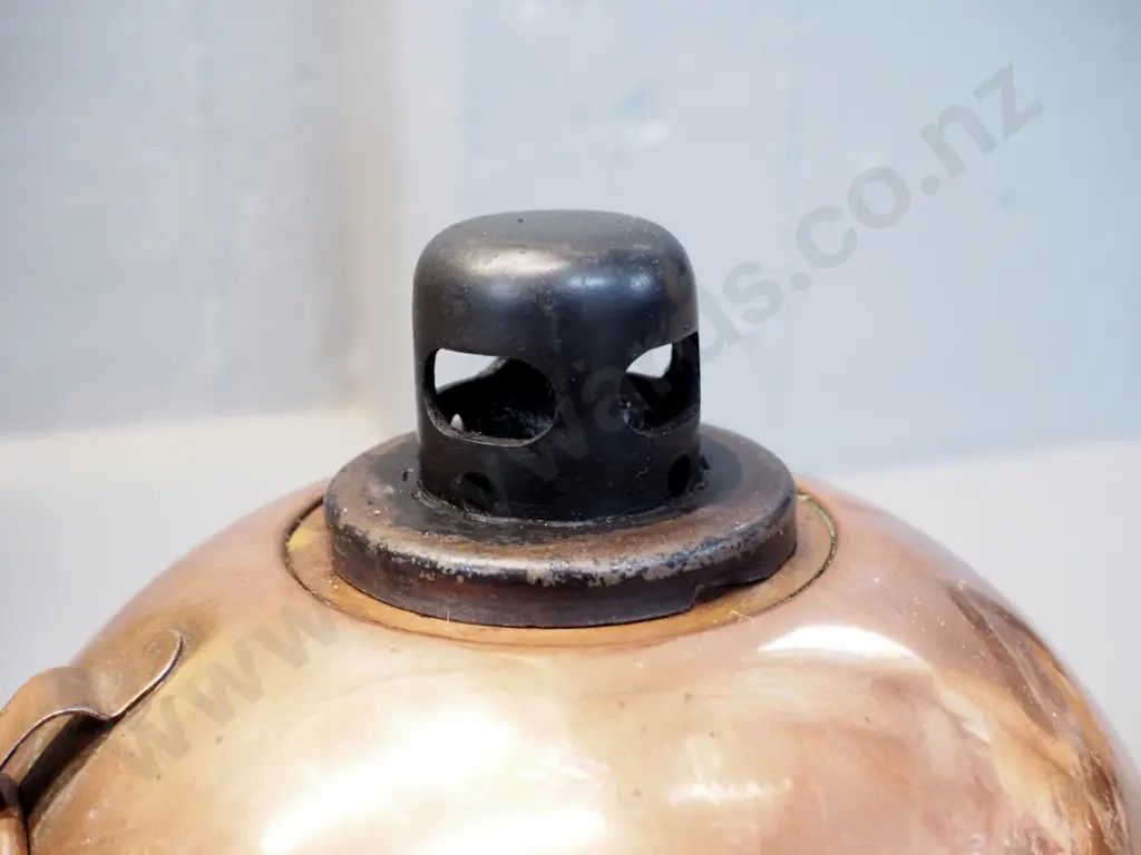 vintage weighted copper burner or lamp base with cast iron fittings H-210 Diameter 200 Image 1++