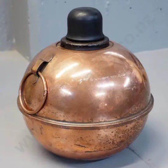 vintage weighted copper burner or lamp base with cast iron fittings H-210 Diameter 200