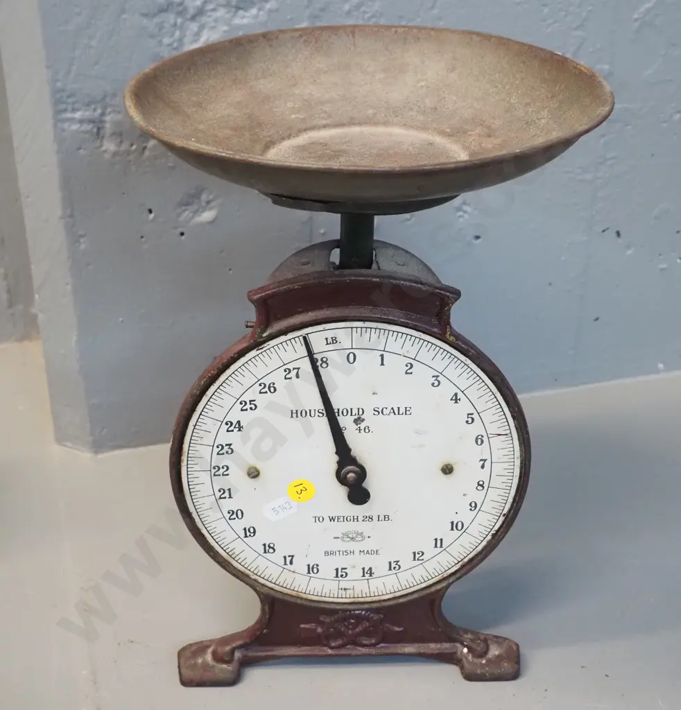 vintage Salter cast metal spring scales - Household scales Model 46. H-310 Tray diameter 220 Image 1++