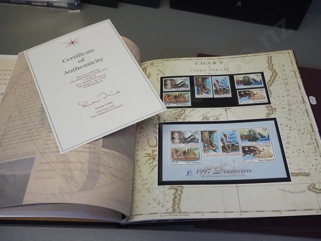 3 slip-cased NZ stamp collector's  sets - Millennium, Pictorial Centenary, & New Zealand Heritage Image 1++