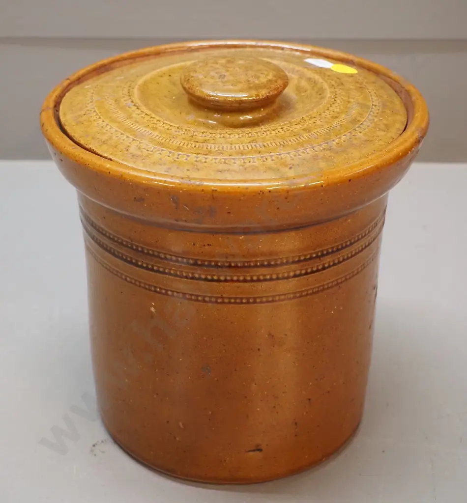 Luke Adams Sydenham salt-glazed stoneware lidded storage jar - H-180 D-180 Image 1++