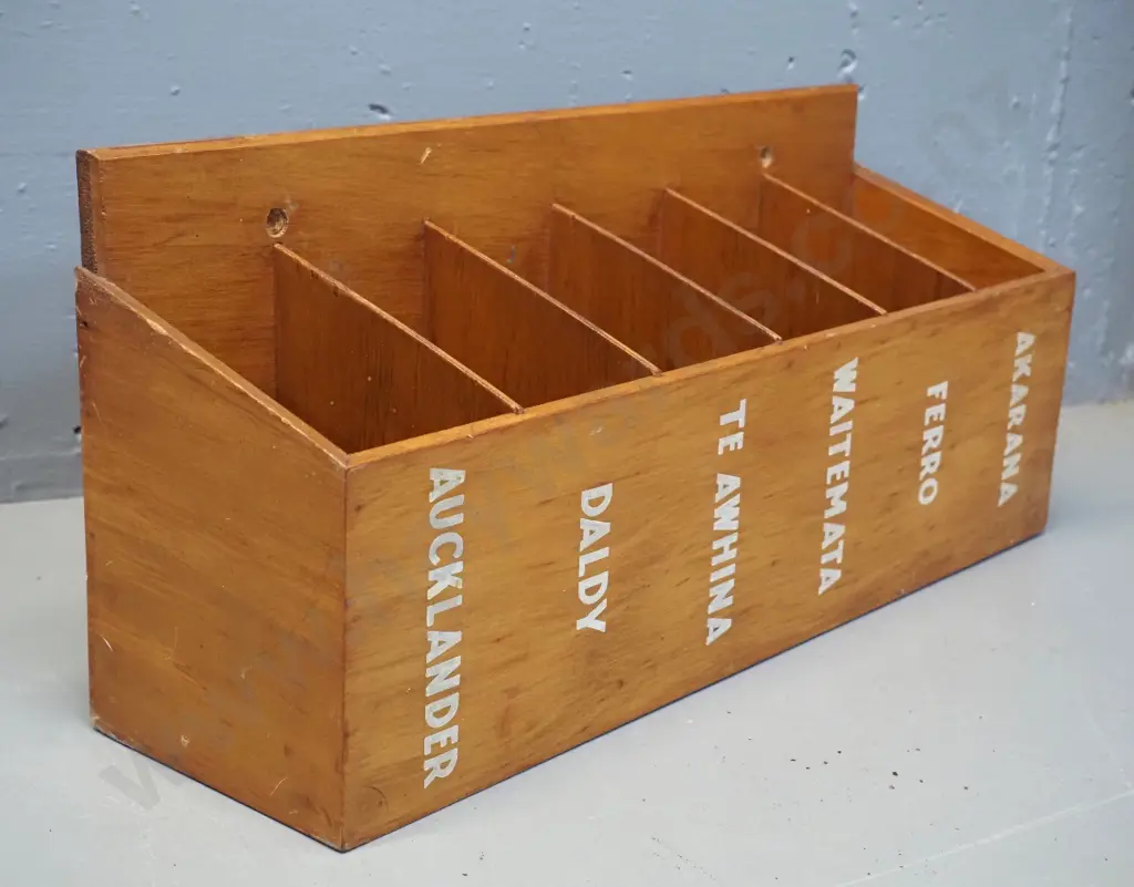 wooden small wall hanging cubbyhole - to fit dockets for walk-on ferry passengers H-200 W-460 D-130 Image 1++