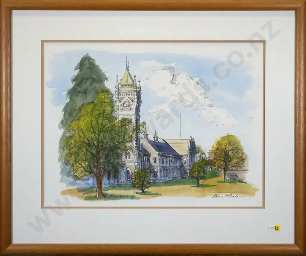 framed Shona McFarlane digital print - Otago University H-390 W-520 Image 1++
