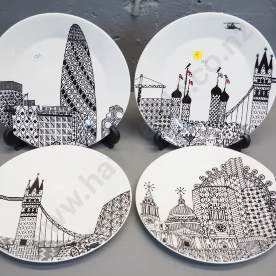 4 Royal Doulton Sharlene Mullen design "London Calling" display plates D-220